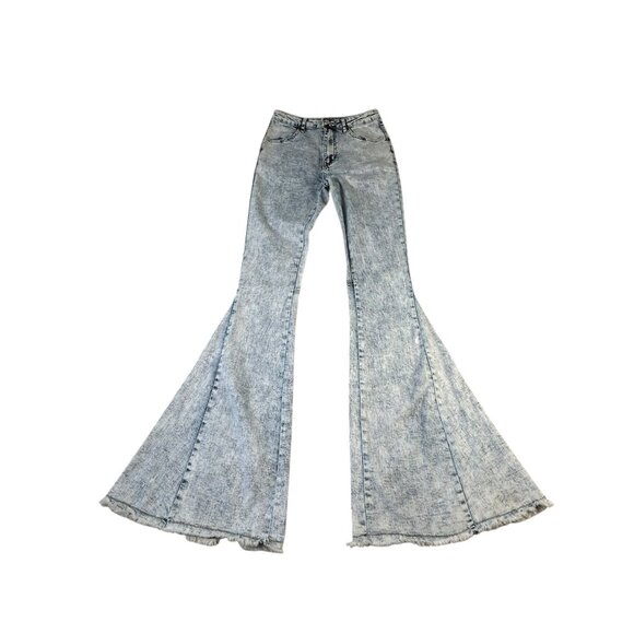 Altar'd State Acid Wash Jeans Ultra Flare Women's Size Medium Bell Bottom Flare - Picture 1 of 12